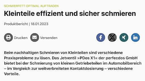 Kleinteile effizient und sicher schmieren