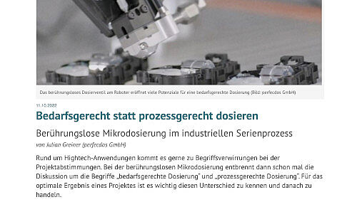 Bedarfsgerecht statt prozessgerecht dosieren